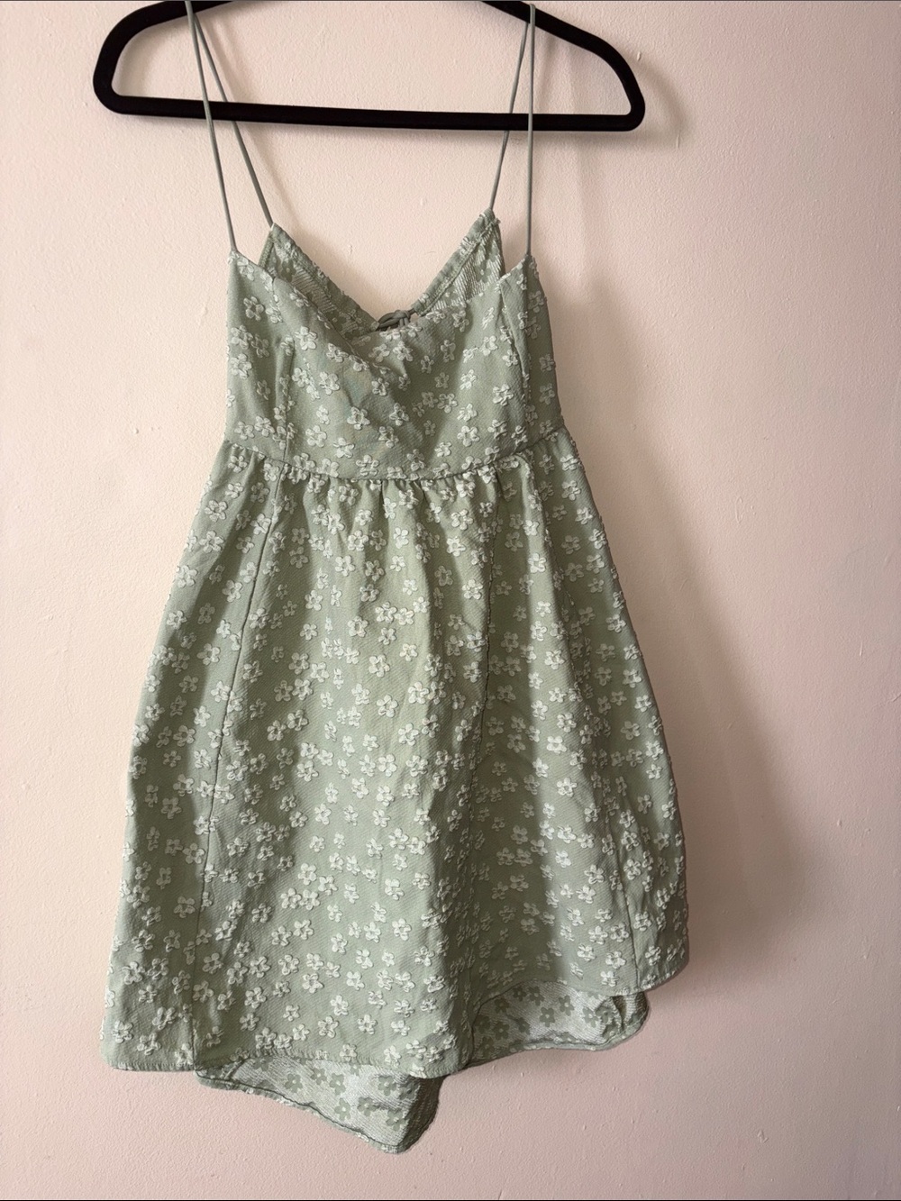 Lucy in the Sky Sage Green Floral Spaghetti-Strap Slip Dress